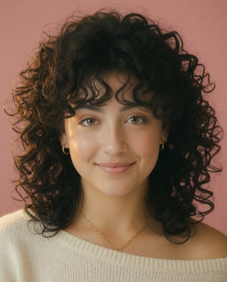 Chica joven con rizo natural y maquillaje suave - CuteGlamGirl